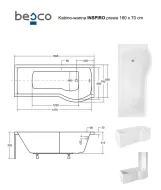 Ванна акриловая BESCO INSPIRO 160х70 Правая (соло) без ног Фото - 3