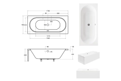 Ванна акриловая BESCO VITAE 180х80 (соло) без ног Фото - 5