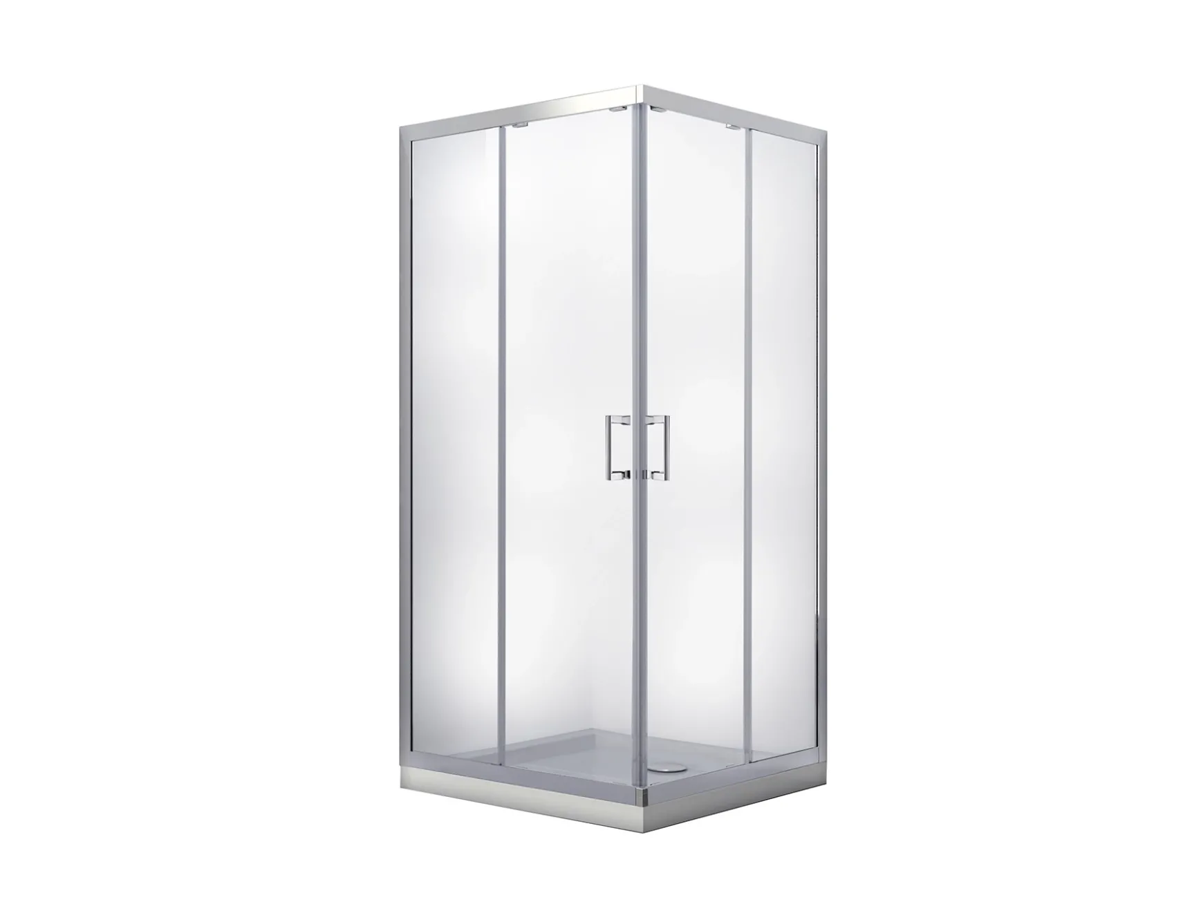 Кабина квадратная BESCO MODERN 90x90x185 стекло mrozone, профиль хромированный Фото - 1