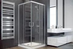 Кабина квадратная BESCO MODERN 90x90x185 стекло mrozone, профиль хромированный