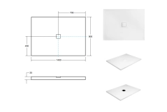 Поддон прямоугольный BESCO NOX UltraSlim 140x90x3.5 + сифон + сифон Фото - 2