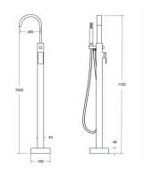 Змішувач до ванни вільностоячий BESCO MODERN II чорний матовий Фото - 2