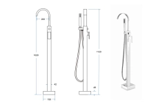 Смеситель для ванны свободностоящий BESCO MODERN II хром Фото - 1