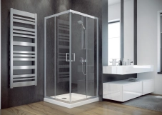 Кабіна квадратна BESCO MODERN 90x90x185 універсальна: скло grigio, профіль хромований