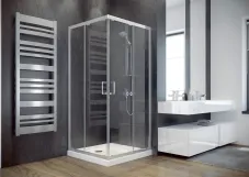 Кабіна квадратна BESCO MODERN 80x80x185: скло mrozone, профіль хромований