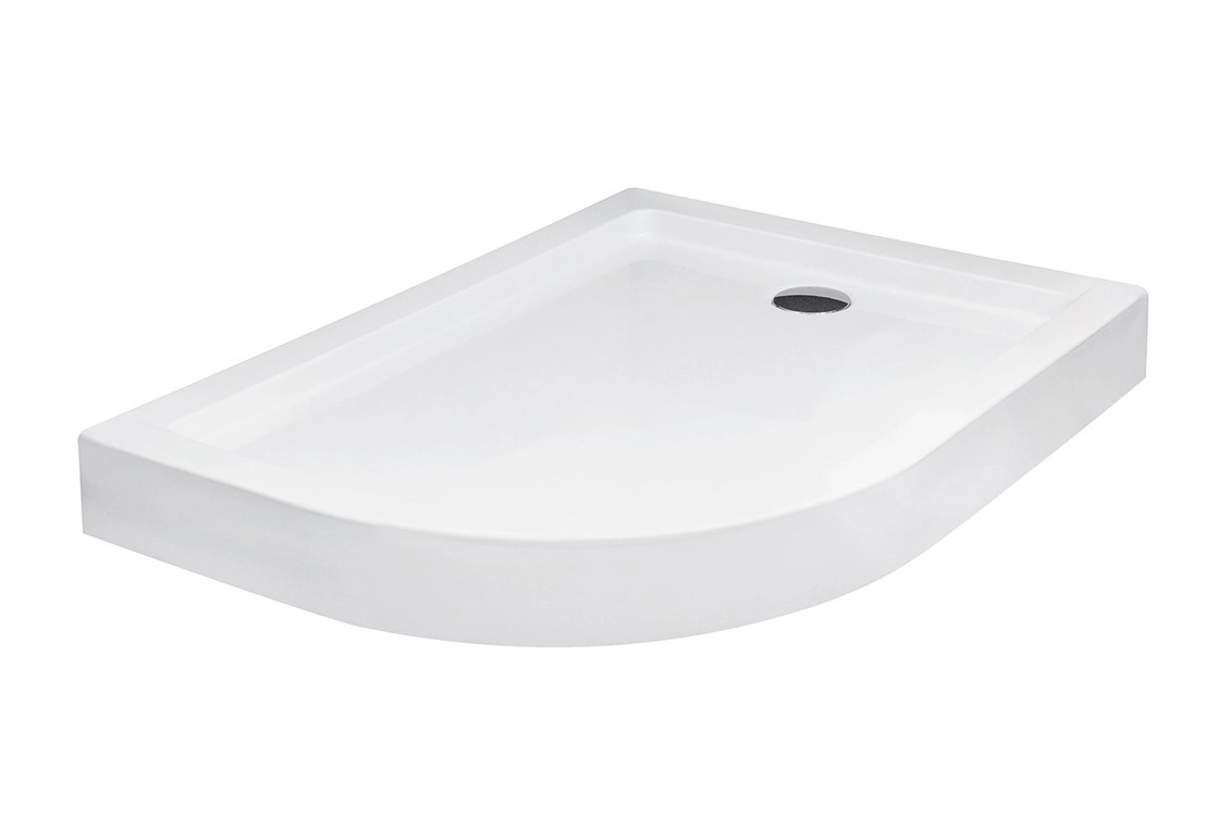 Піддон півкруглий BESCO SATURN Р правий 100х80х4/15 см + ноги Фото - 1