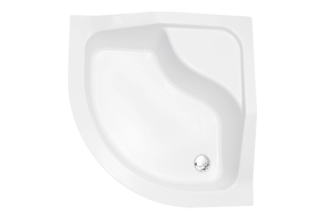 Піддон півкруглий BESCO OLIVER 90x90x28,5 глибина 15, з сидінням + ноги