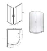 Кабіна асиметрична BESCO MODERN 100x80x185 універсальна: скло прозоре, профіль хромований Фото - 1