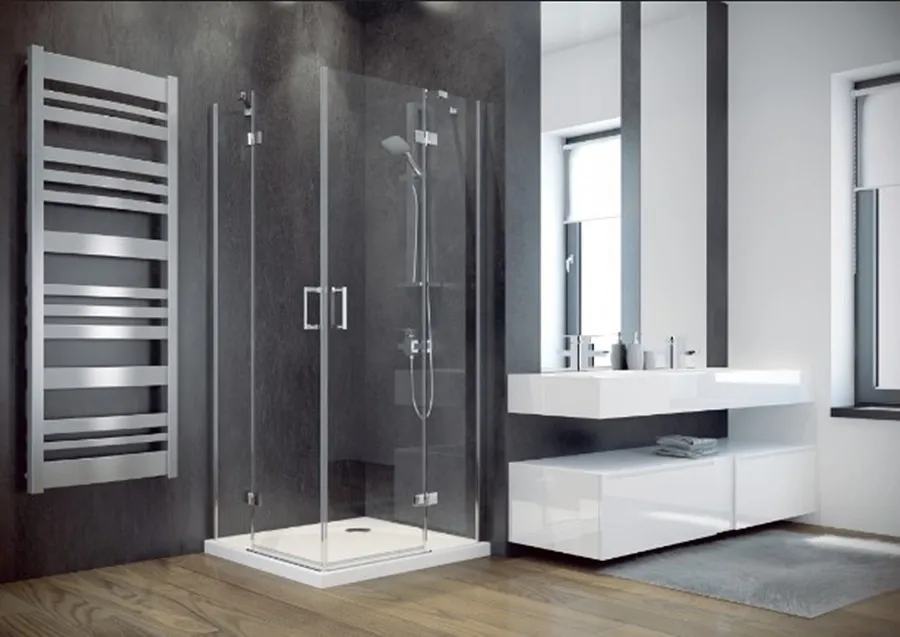 Кабіна квадратна BESCO VIVA 90x90x195 L/P, скло прозоре, профіль хромований