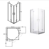Кабіна квадратна BESCO VIVA 90x90x195 L/P, скло прозоре, профіль хромований Фото - 1