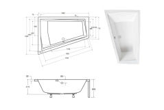 Ванна акрилова BESCO INTIMA DUO 170x125 Ліва (соло) без ніг Фото - 4