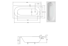 Ванна акрилова BESCO INTRICA 170х75 (соло) без ніг Фото - 2