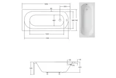 Ванна акриловая BESCO INTRICA 170х75 (соло) без ног Фото - 2