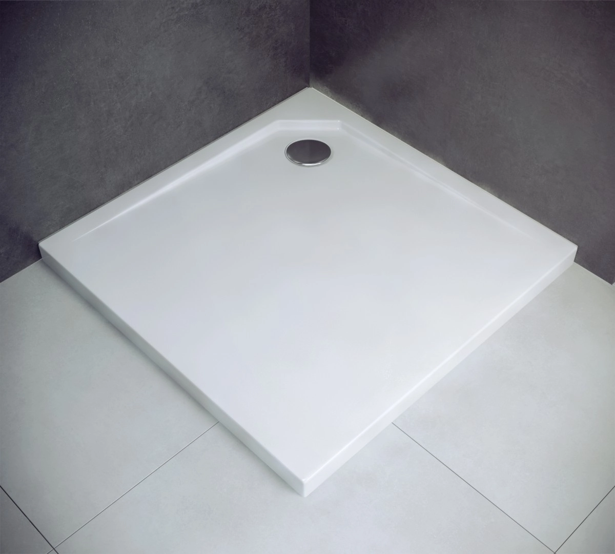 Піддон квадратний BESCO ACRO UltraSlim 90х90x2/3.5 білий Фото - 1