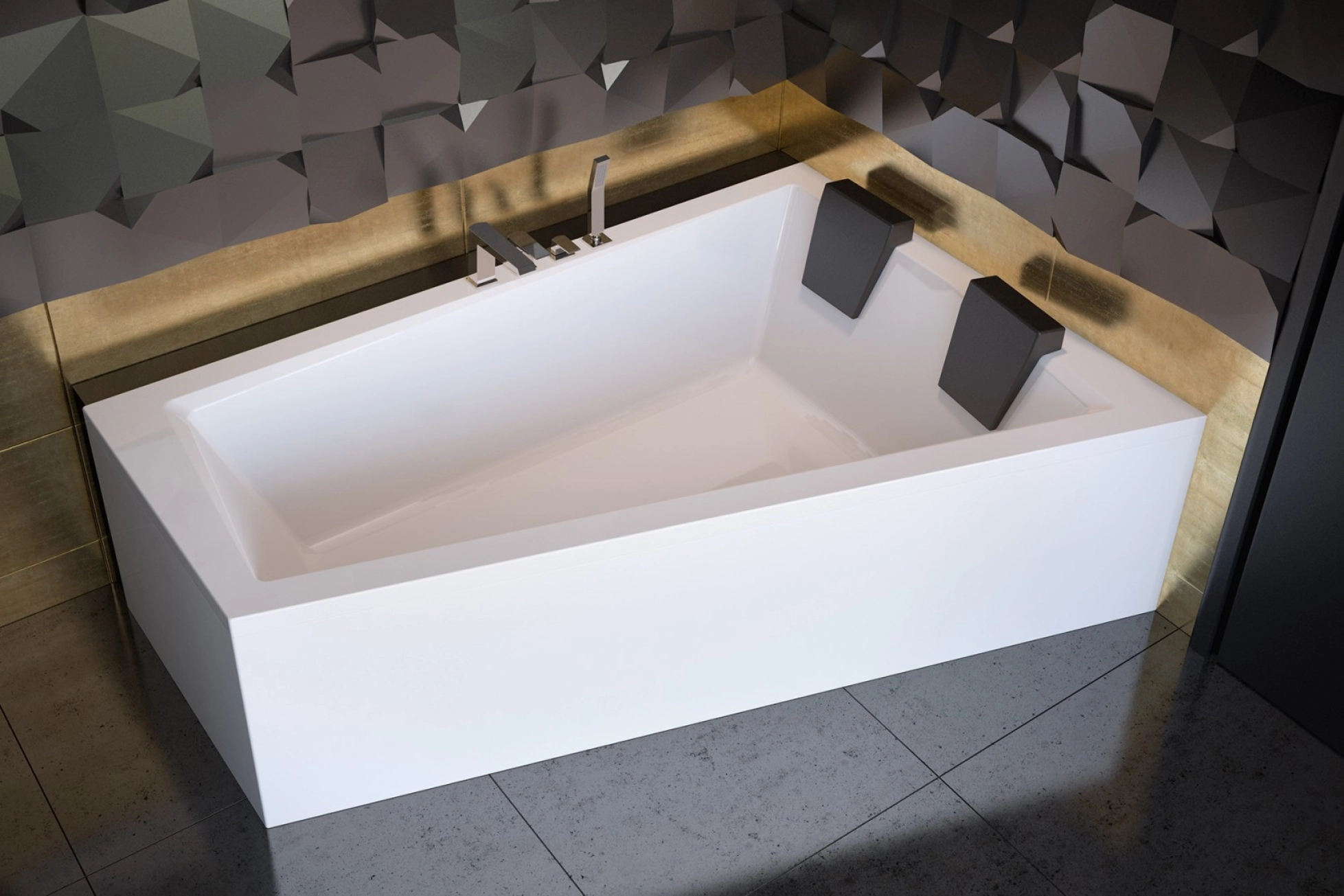 Ванна акрилова BESCO INTIMA DUO 170x125 Права (соло) без ніг Фото - 3