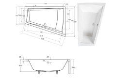 Ванна акрилова BESCO INTIMA DUO 170x125 Права (соло) без ніг Фото - 4