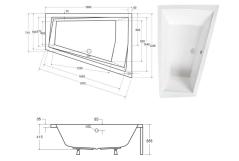 Ванна акрилова BESCO INTIMA DUO 180x125 Права (соло) без ніг Фото - 4