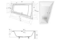 Ванна акриловая BESCO INTIMA DUO 180x125 Правая (соло) без ног Фото - 4
