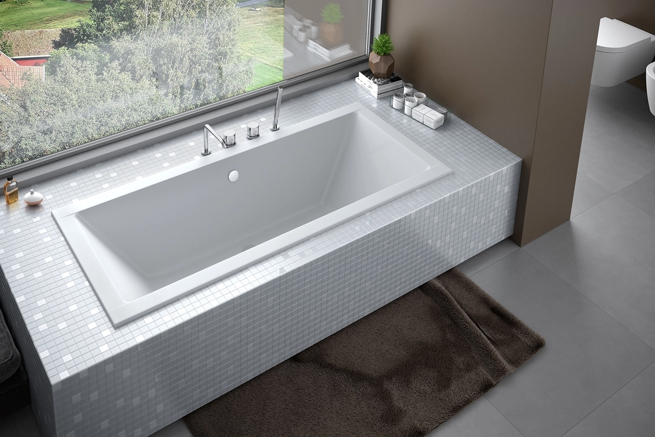 Ванна акрилова BESCO QUADRO SLIM 175х80 без ніг, БЕЗ отворів під ручки, без ручок Фото - 1