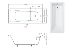 Ванна акриловая BESCO MODERN SLIM 180х80 (соло) без ног Фото - 4