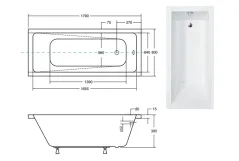 Ванна акрилова BESCO MODERN SLIM 180х80 (соло) без ніг Фото - 4