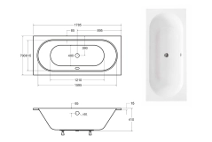 Ванна акриловая BESCO VITAE SLIM 180х80 (соло) без ног Фото - 2