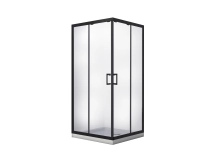 Кабіна квадратна BESCO MODERN 90x90x190 скло прозоре, проф. чорний мат