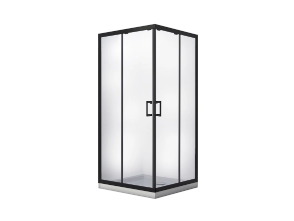 Кабина квадратная BESCO MODERN 90x90x190 стекло прозрачное, проф. черный мат