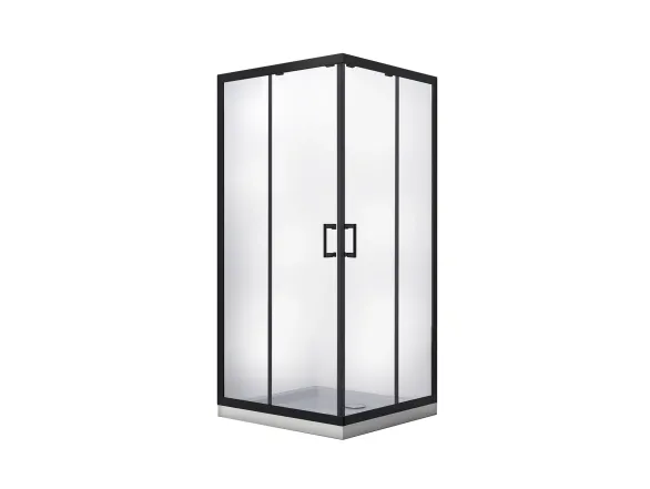 Кабина квадратная BESCO MODERN 90x90x190 стекло прозрачное, проф. черный мат