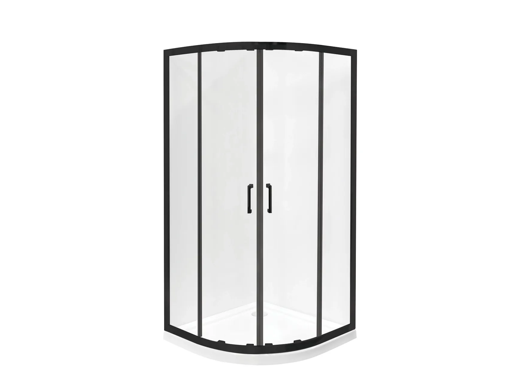 Кабина полукруглая BESCO MODERN 90x90x190 стекло прозрачное, профиль черный мат