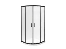 Кабина полукруглая BESCO MODERN 90x90x190 стекло прозрачное, профиль черный мат