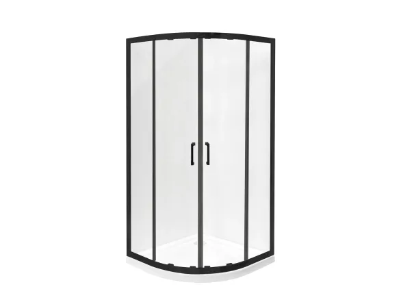 Кабина полукруглая BESCO MODERN 90x90x190 стекло прозрачное, профиль черный мат