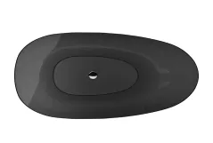Ванна свободностоящая BESCO XARA 160х75 Carbon Grey, с сифоном клик-клак черный Фото - 2