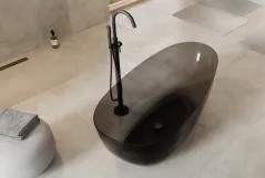 Ванна свободностоящая BESCO XARA 160х75 Carbon Grey, с сифоном клик-клак черный Фото - 4
