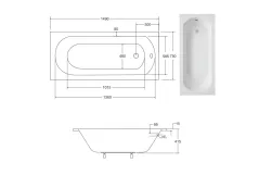 Ванна акриловая BESCO INTRICA SLIM 150х75 (соло) без ног Фото - 2