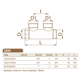 Колектор BIANCHI Ø3/4" х 2 х 3/4" ЗР  латунь  ADZ brass  I=50 мм Фото - 2
