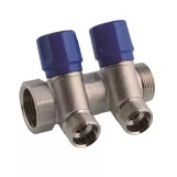 Колектор з вентилями BIANCHI Ø3/4" х 2 х 1/2"ЗР хром (синій)  I=36 мм (202B05040D)