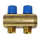 Колектор з вентилями BIANCHI Ø1" х 2 х 3/4"ЗР (синій)  I=50 мм (232E06050D) 