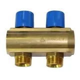 Коллектор с вентилями BIANCHI Ø1" х 2 х 3/4 "НР (синий) I=50 мм (232E06050D)