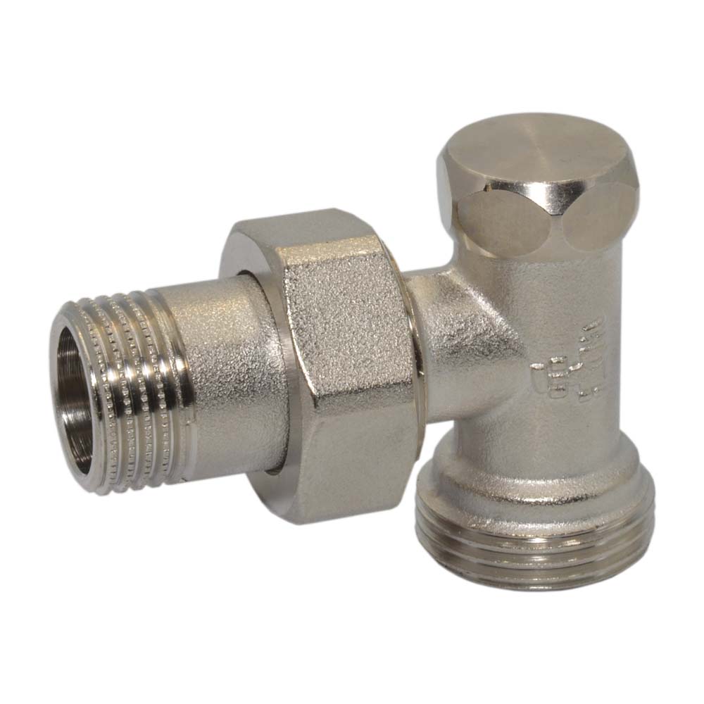 Кран радіаторний відсікаючий Ø1/2" х 3/4"E (євроконус)  кутовий  BIANCHI (414E000400)