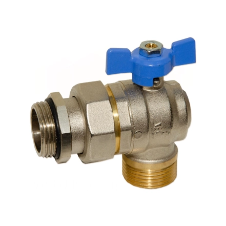 Кран-американка  кутовий BIANCHI  1"  ЗЗ  (blue/синій)  "метелик"  0÷110 °C