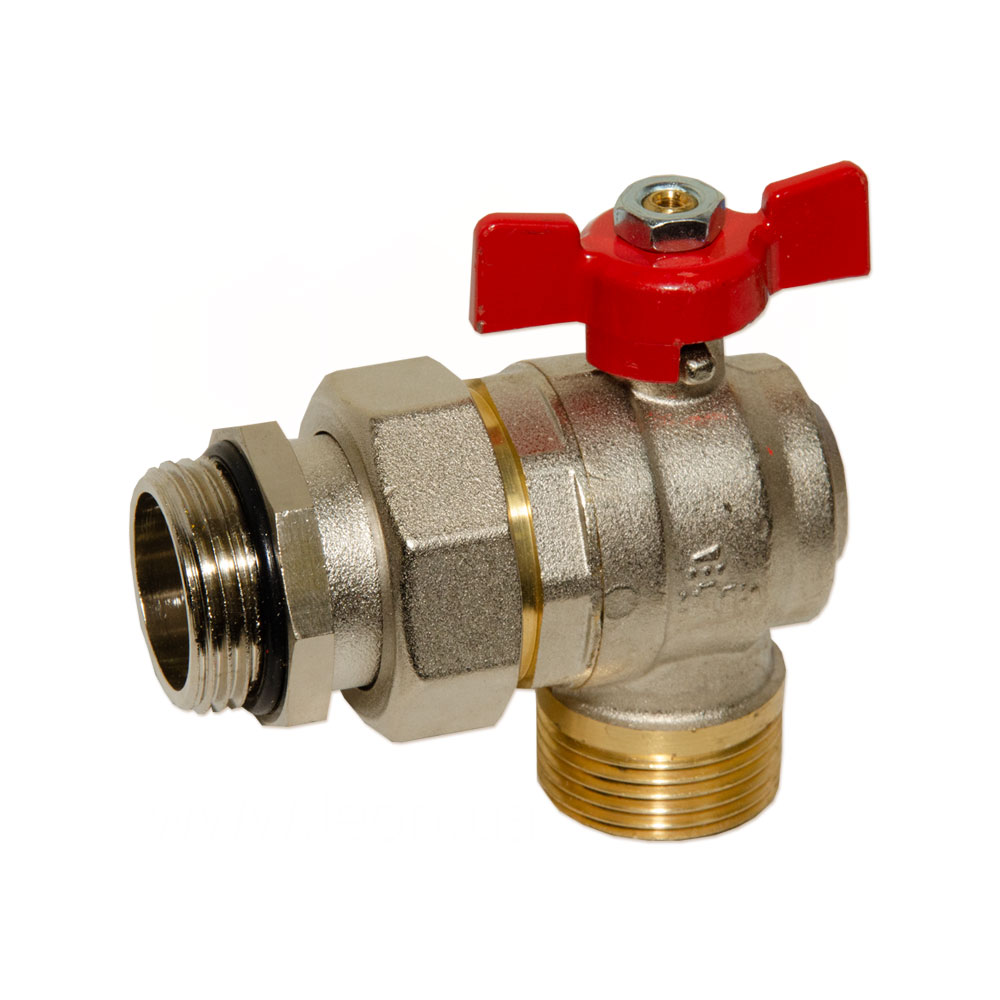 Кран-американка  кутовий BIANCHI 1"  ЗЗ  (red/червоний)  "метелик"  0÷110 °C \