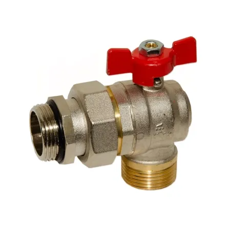 Кран-американка  кутовий BIANCHI 1"  ЗЗ  (red/червоний)  "метелик"  0÷110 °C \