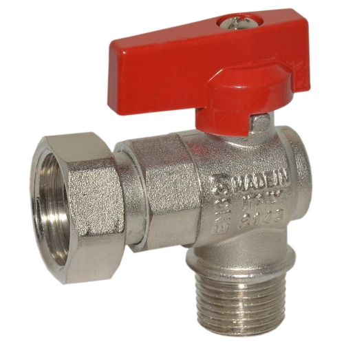 Кран кутовий BIANCHI Ø1/2" З х 3/4" В  з накидною гайкою  (red/червоний)  