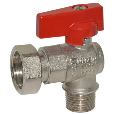 Кран угловой BIANCHI Ø1/2" С х 3/4" В с накидной гайкой (red/красный)