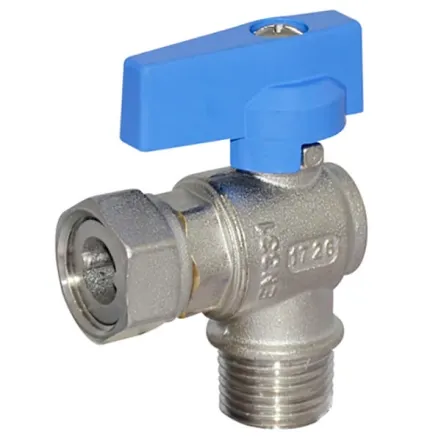 Кран кутовий BIANCHI Ø3/4" З х 3/4" В  з накидною гайкою  (blue/синій)