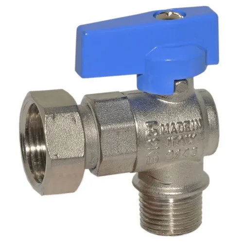 Кран угловой BIANCHI Ø1/2" В х 3/4" В с накидной гайкой (blue/синий)