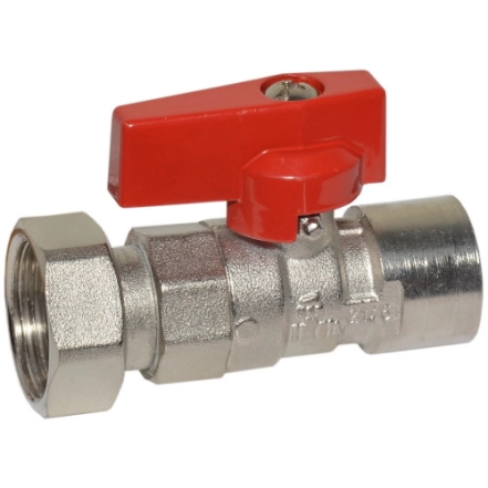 Кран прямой BIANCHI Ø1/2" В х 3/4" В с накидной гайкой (red/красный)