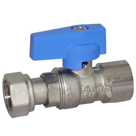 Кран прямий BIANCHI Ø3/4" В х 3/4" В  з накидною гайкою  (blue/синій) 