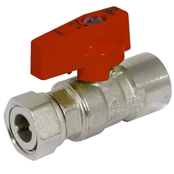 Кран прямой BIANCHI Ø3/4" В х 3/4" В с накидной гайкой (red/красный)